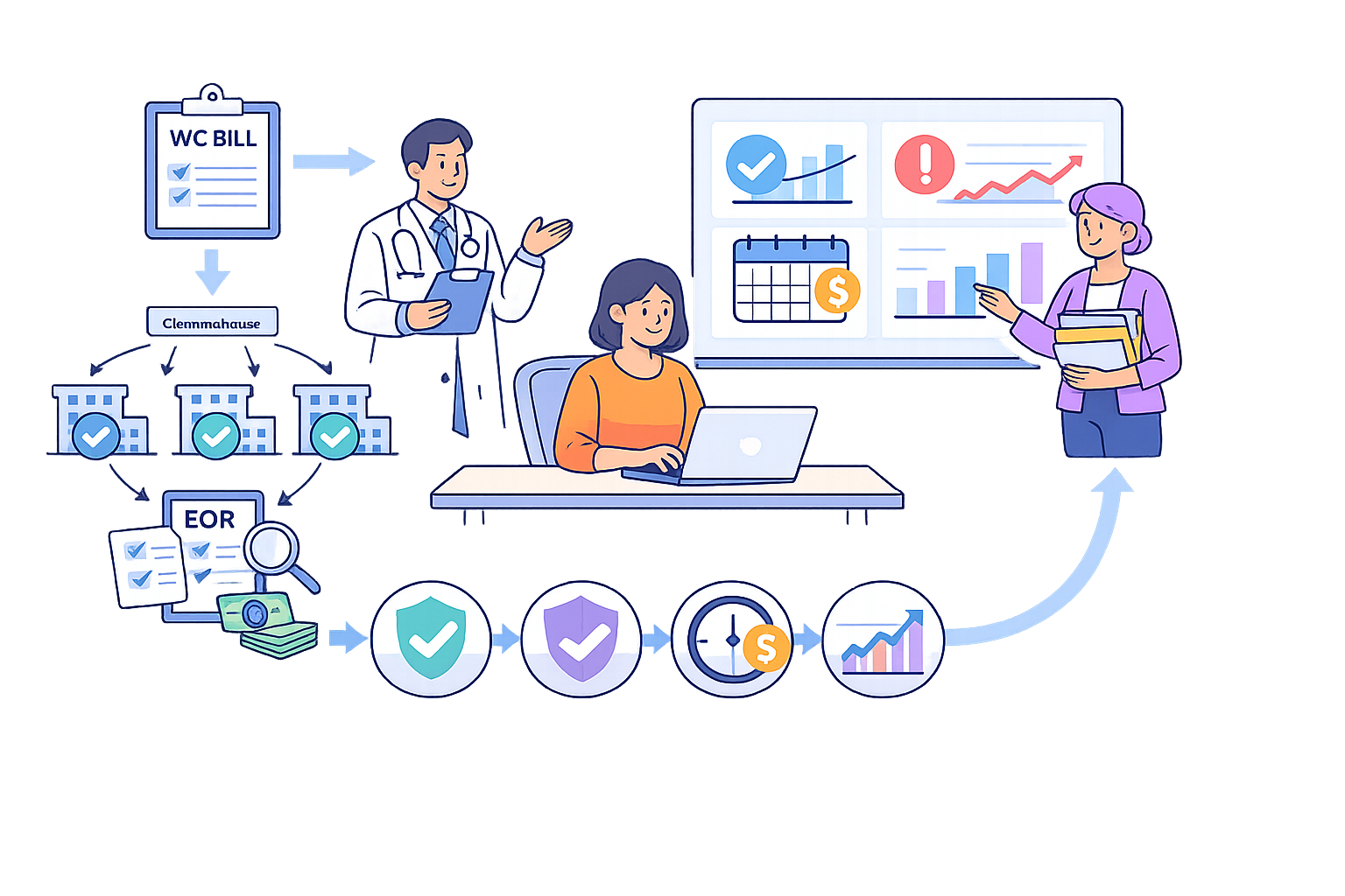 How Can a Large Practice Manage High Volumes of Workers' Comp Bills?